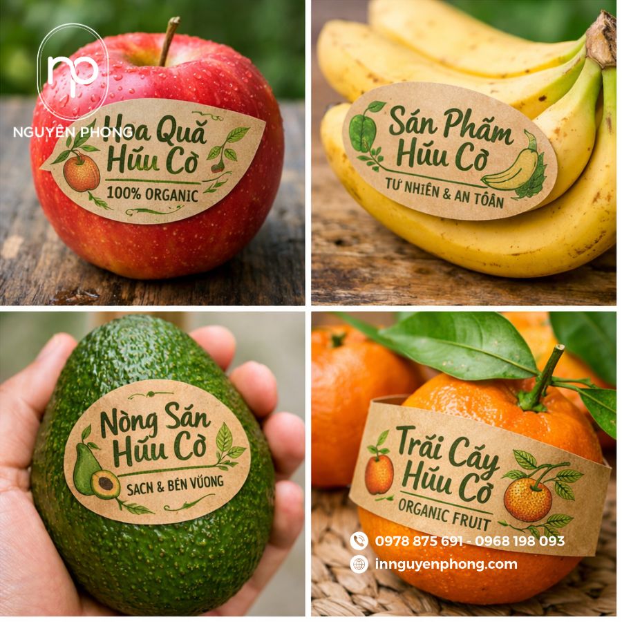 In tem nhãn dán trái cây hoa quả